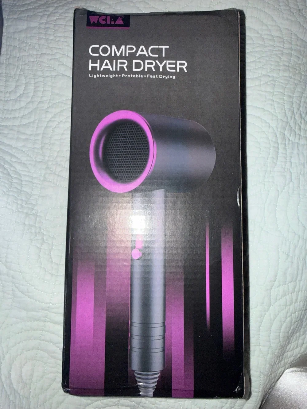 WCI Compact Hair Dryer - Black with Purple Accents